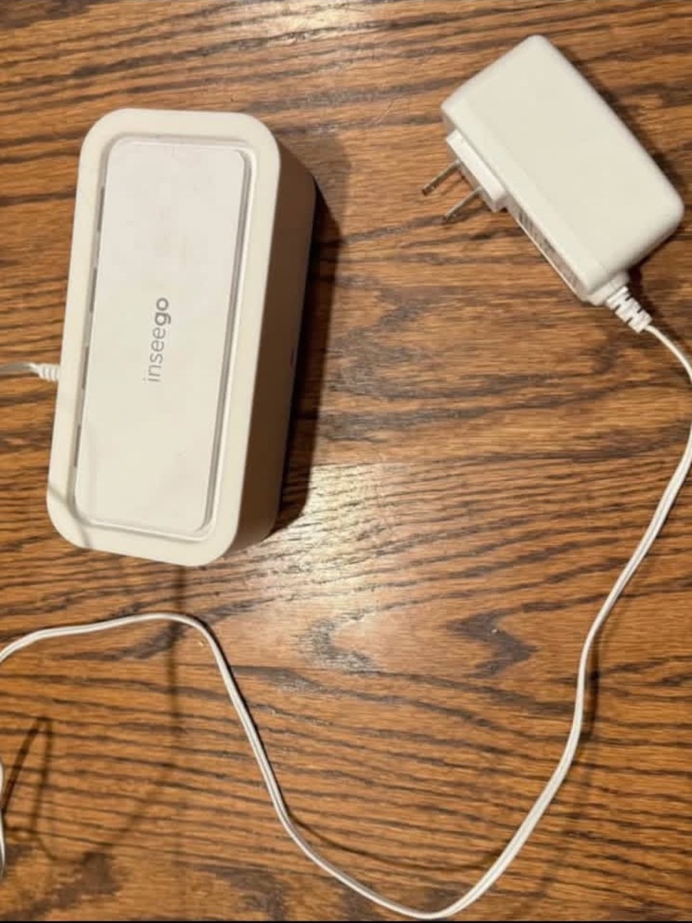 White Portable Cellular Modem with Power Adapter